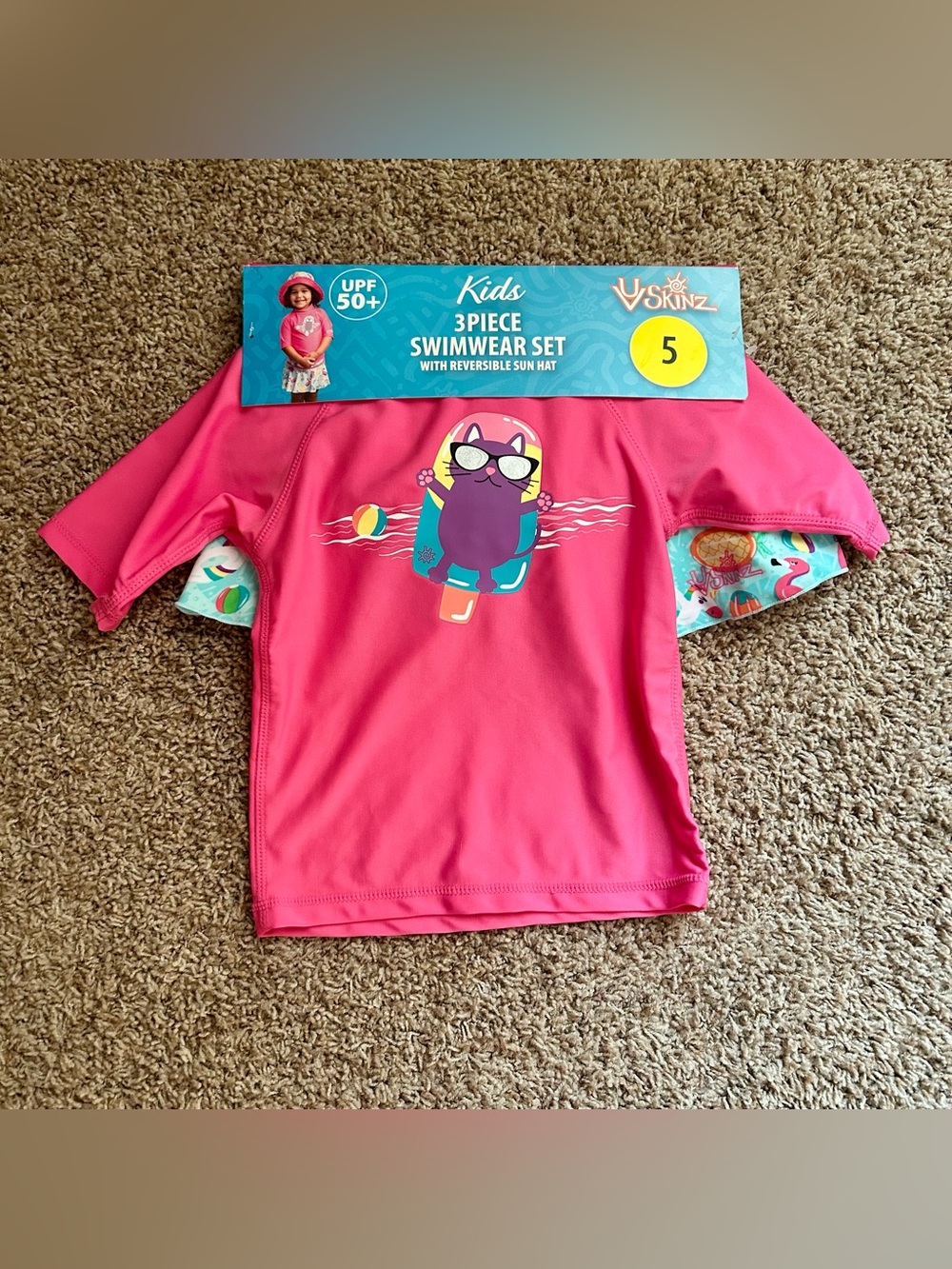 NWT ✨ UV Skinz Kids 3-Piece Swimwear Set, Size 5